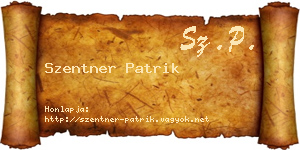 Szentner Patrik névjegykártya