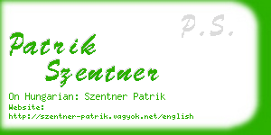 patrik szentner business card